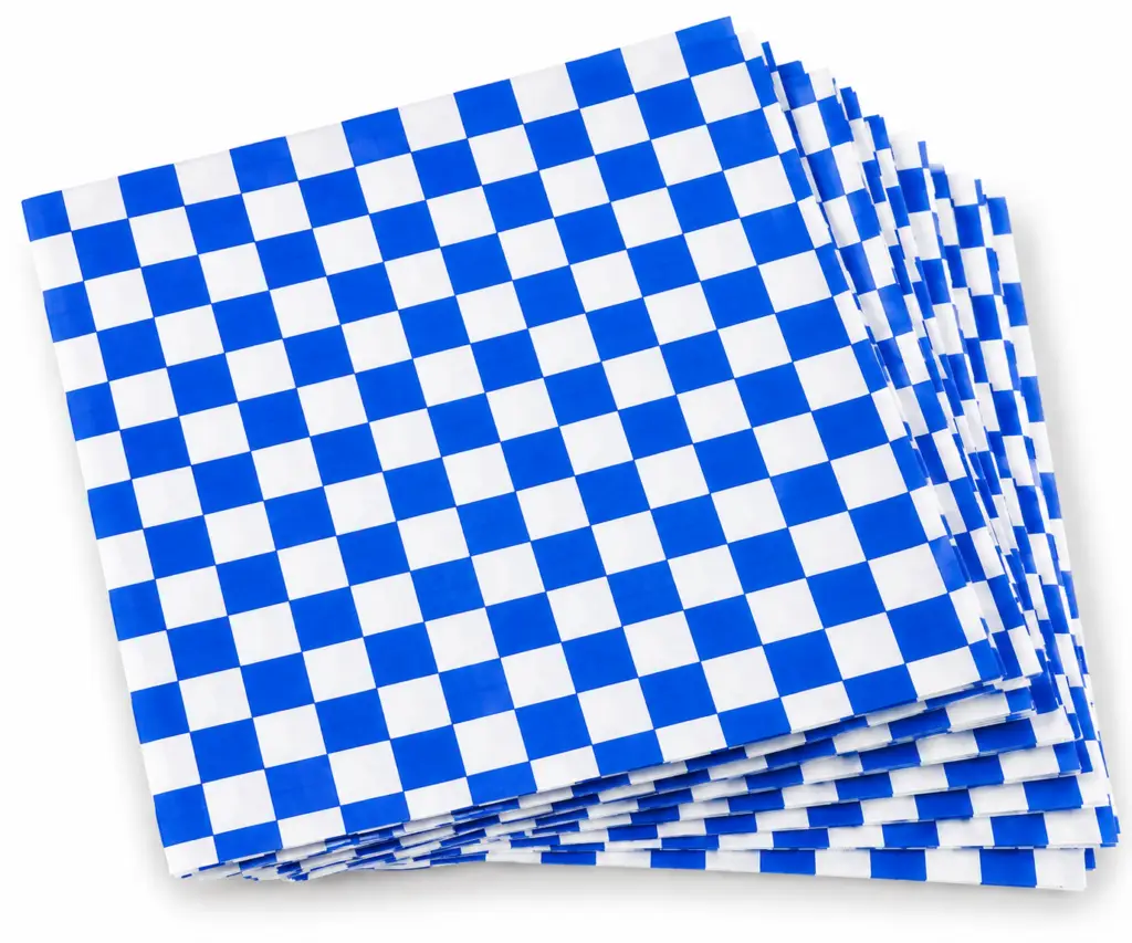 Grease resistant wraps blue check basket liners 12 x 12