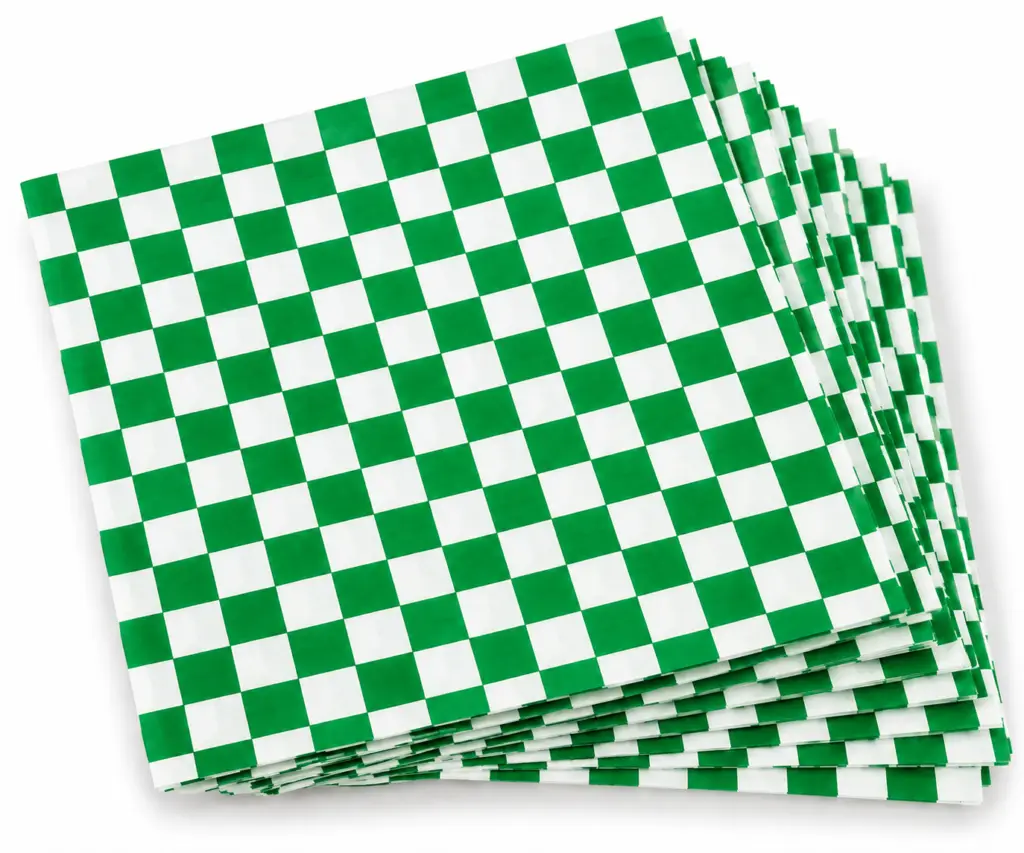 Grease resistant wraps green check basket liners 12 x 12