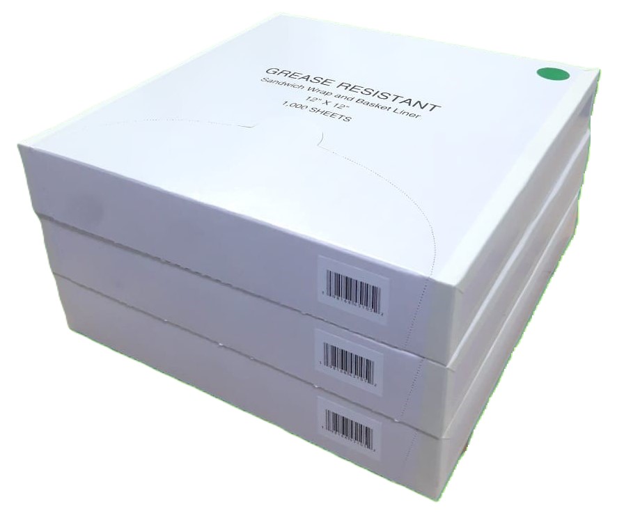 Grease Resistant Wraps & Basket Liners – Green Check – 12" x 12" – 1,000 Pack - Image 2