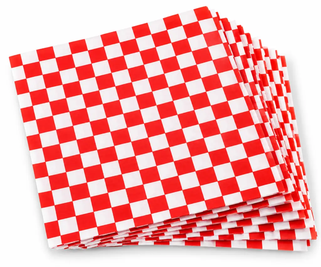 Grease resistant wraps red check basket liners 12 x 12