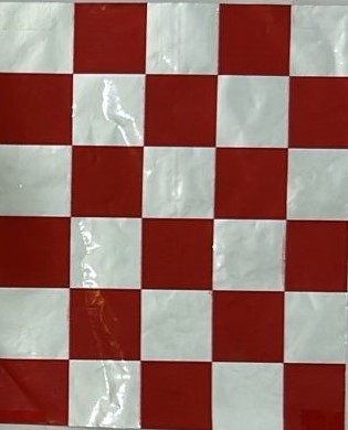 Foil insulated sandwich wraps red check print 10.5 x 13 1,000 count