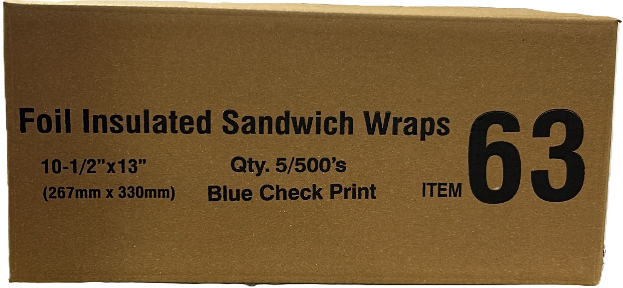Cushion Foil Insulated Sandwich Wraps – Blue Check Print – 10.5" x 13" – 1,000 - Image 3