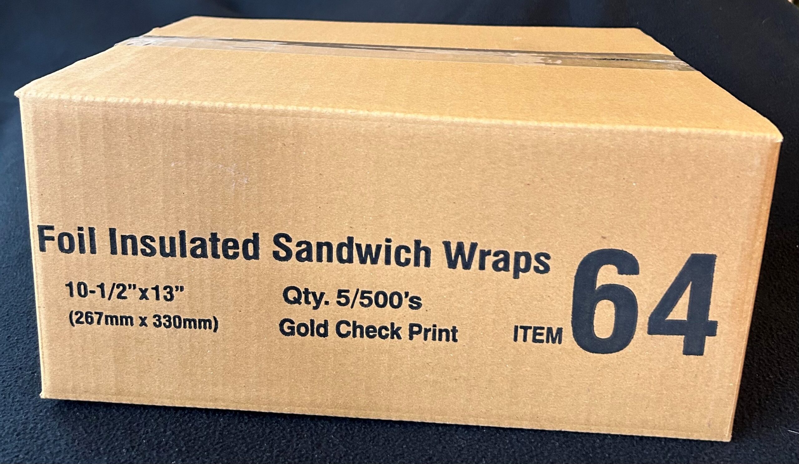 Cushion Foil Insulated Sandwich Wraps – Gold Check Print – 10.5" x 13" – 1,000 - Image 2