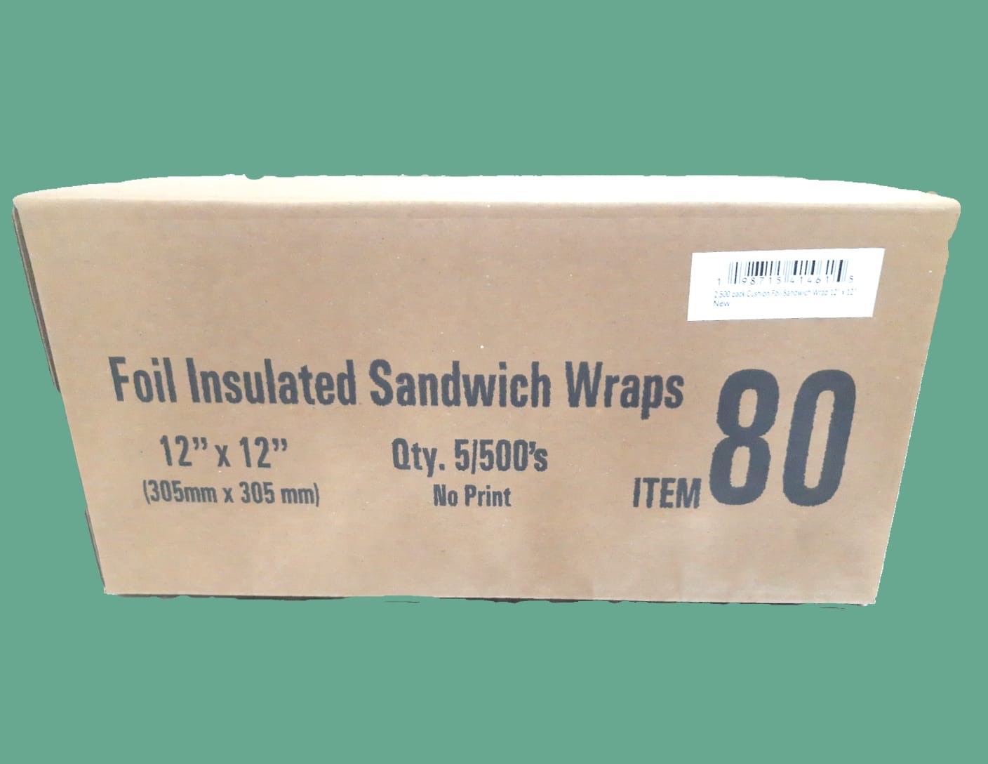 Cushion Foil Insulated Sandwich Wraps – No Print – 12" x 12" – 2,500 Count - Image 2