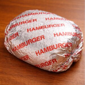 Foil insulated sandwich wraps hamburger print 10.5 x 14 1,000 count