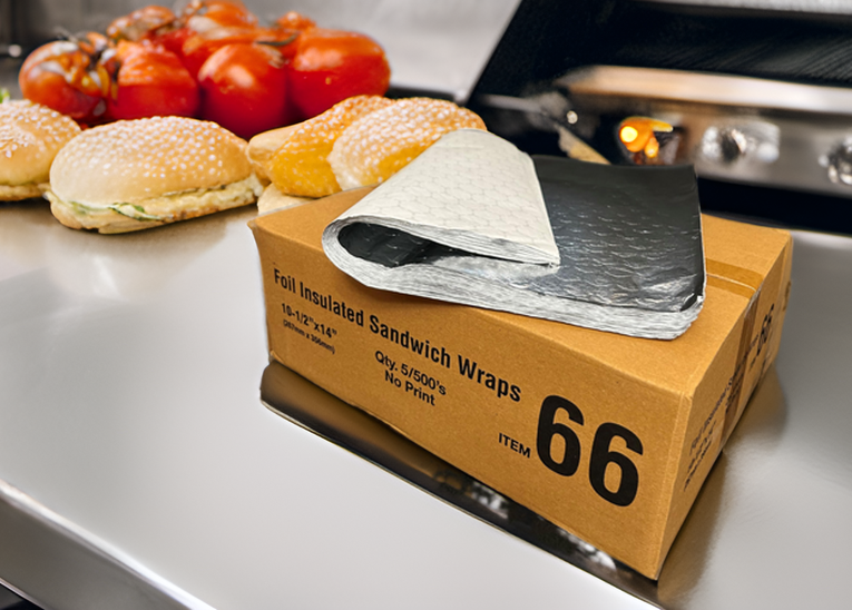 Foil insulated sandwich wraps 10.5 x 14 no print 2,500 count